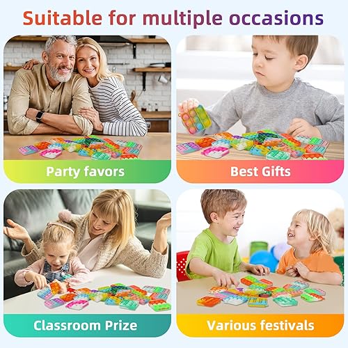 Miniatura 5 de 60 piezas de recuerdos de fiesta para niños, juguetes para ansiedad a granel para fiestas de cumpleaños para niños pequeños y adultos, caja de