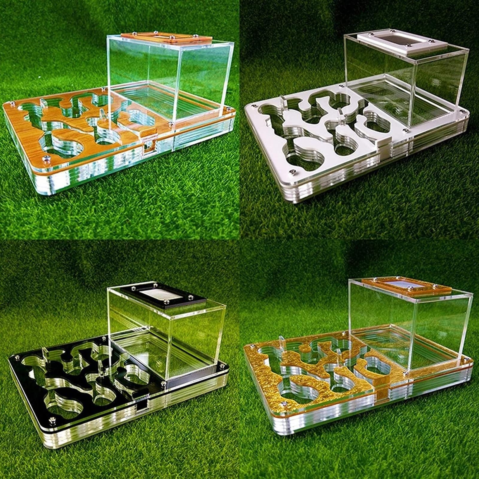 Farma Mrówek Akrylowa Farma Mrówek Kreatywna Rozwijaj Zainteresowanie Nauką Zamek Gniazdo Terrarium(Black)