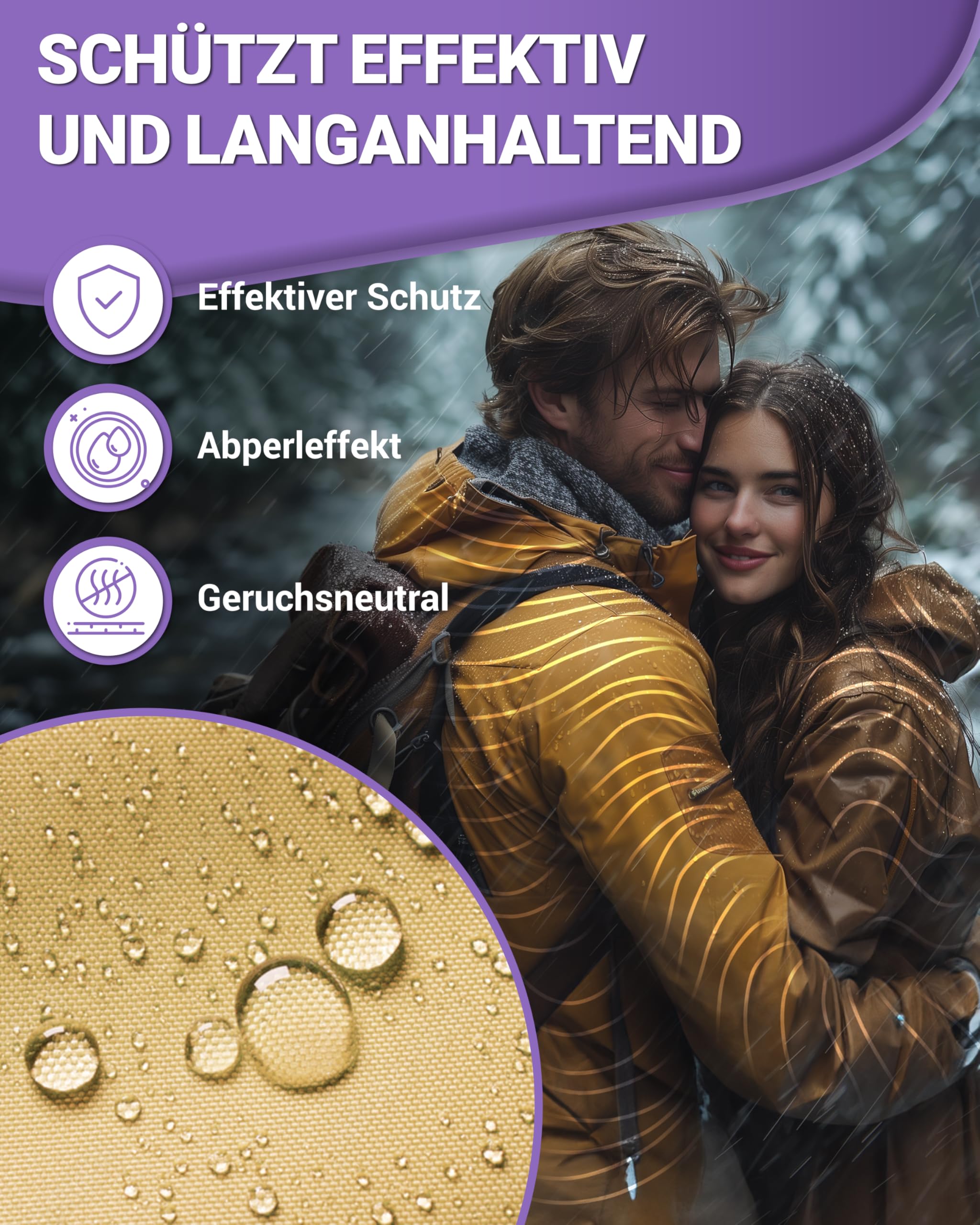 Alpenwert Tekstylny spray impregnujący 500 ml [długotrwała ochrona przed ścieraniem] Made in Germany do tekstyliów outdoorowych, butów, odzieży narciarskiej, namiotów itp. do użytku na zewnątrz