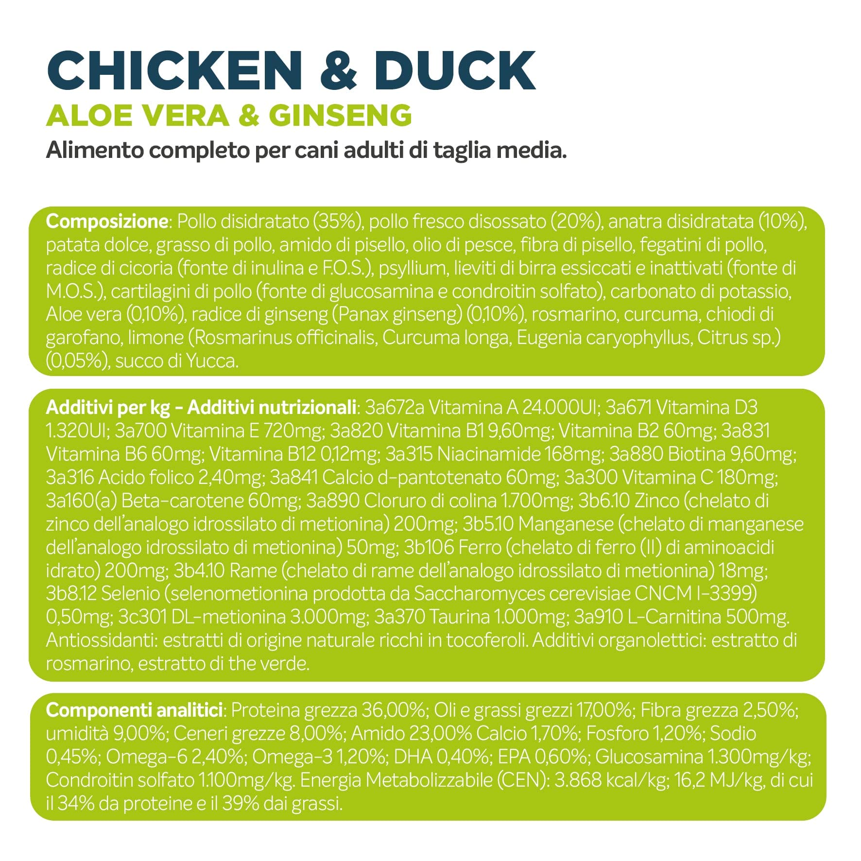 Alleva - Alleva Holistic Cachorros Razas Medianas Pollo & Pato + Aloe Vera & Ginseng - P-AH-00708-12 Kg