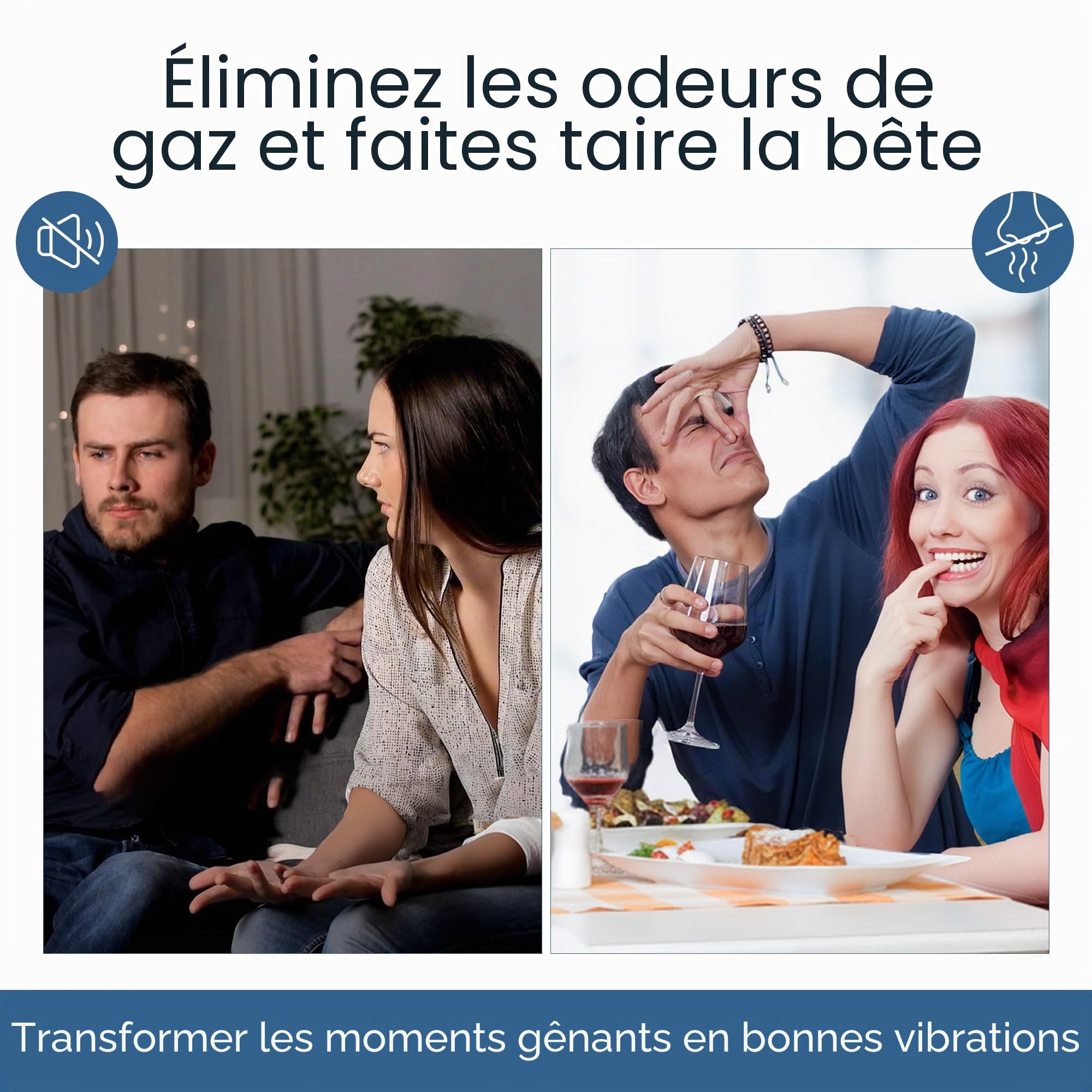 Élimination des flatulences à haute absorption ! Éliminez les odeurs et le bruit jusqu'à 100% ! Pas d'embarras flatulence lié à l'alimentation, au syndrome du côlon irritable, IBS, diverticulite,