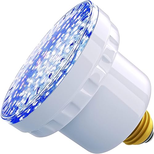 LAMPAOUS Bombilla LED de spa, bombilla LED E26 de 15 W, 5 colores y 7 colores sólidos LED de repuesto para bañera de hidromasaje, entrada de 120 VCA