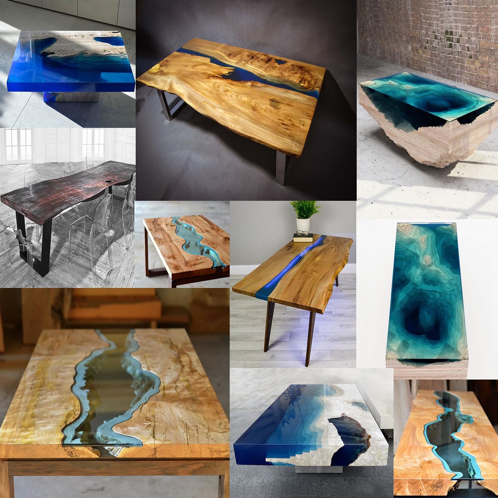 Résine èpoxy 4 Kg Resine Ultra Transparente pour Le Moulage Les Dessus de Table, la Fabrication de Bijoux et la décoration, l'art, l'artisanat, Les Tables de rivière