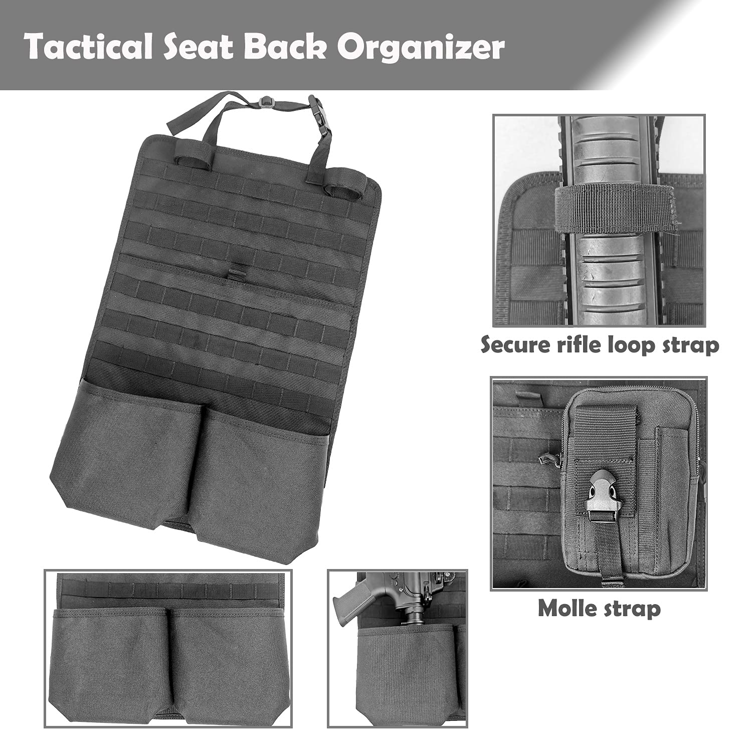 Buy Yawayda Seat Back Organizer with Gun Rack Feature Tactical Seat
