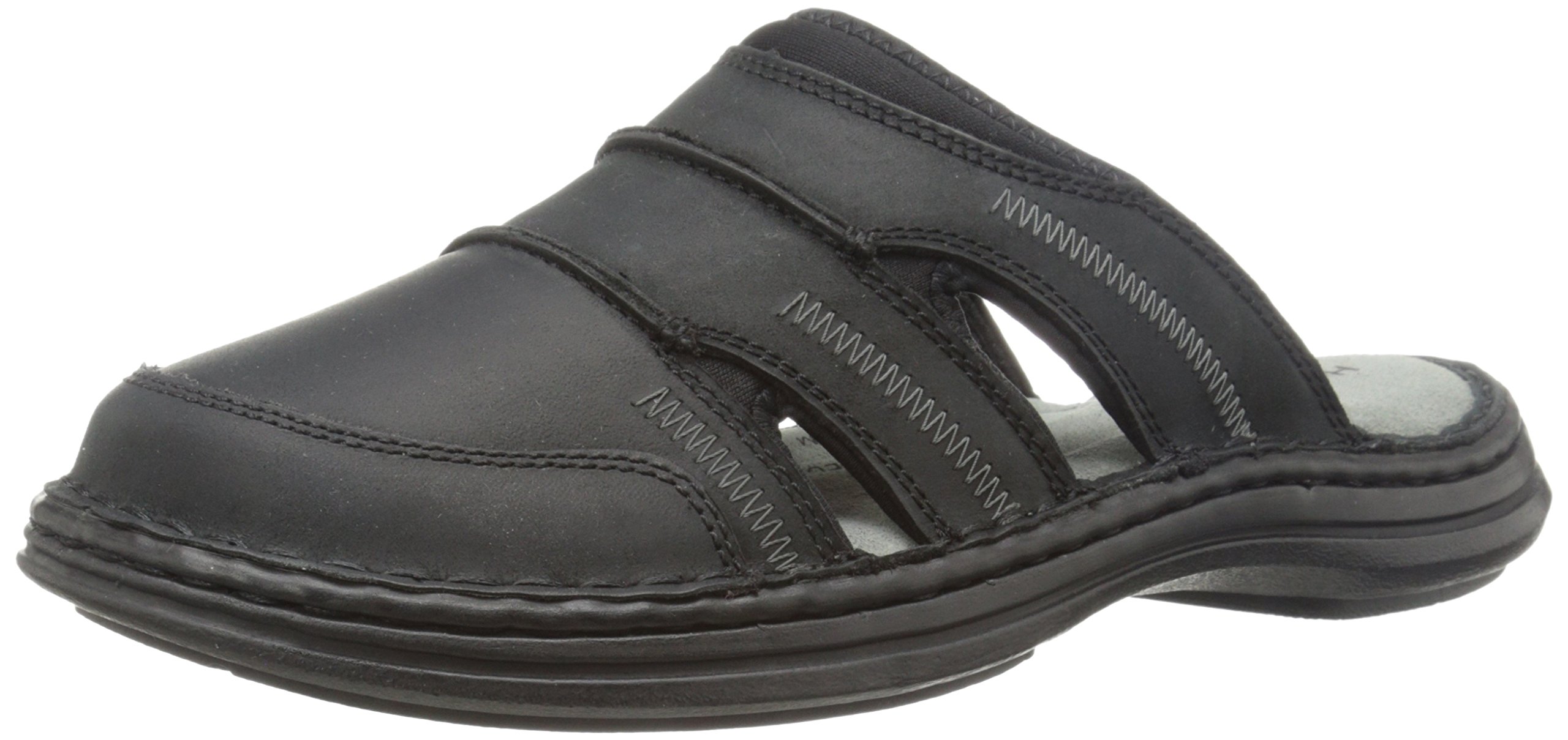 Hush Puppies Men's Relief Mule, Black Leather, 14 XW US