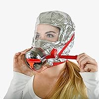 WWILKEN Fire Escape Mask & Hood: 30-Min Smoke & CO Respirator, Universal Fit Adults/Kids, Heat-Resistant Emergency Protection