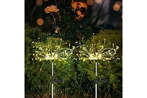 Anordsem Solar Fireworks Lights Outdoor: Garden Light Waterproof Yard Outside Decor