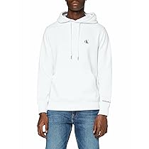 Calvin Klein Uomo Felpa CK Essential con Cappuccio, Bianco (Bright White), XL