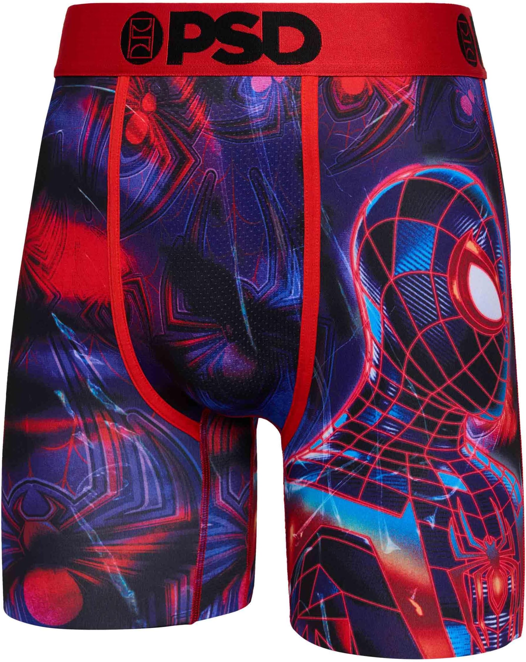 PSD Men's Marvel Print Boxer Briefs - 7 Inch Inseam Breathable and Supportive Men's Underwear with Moisture-Wicking Fabric