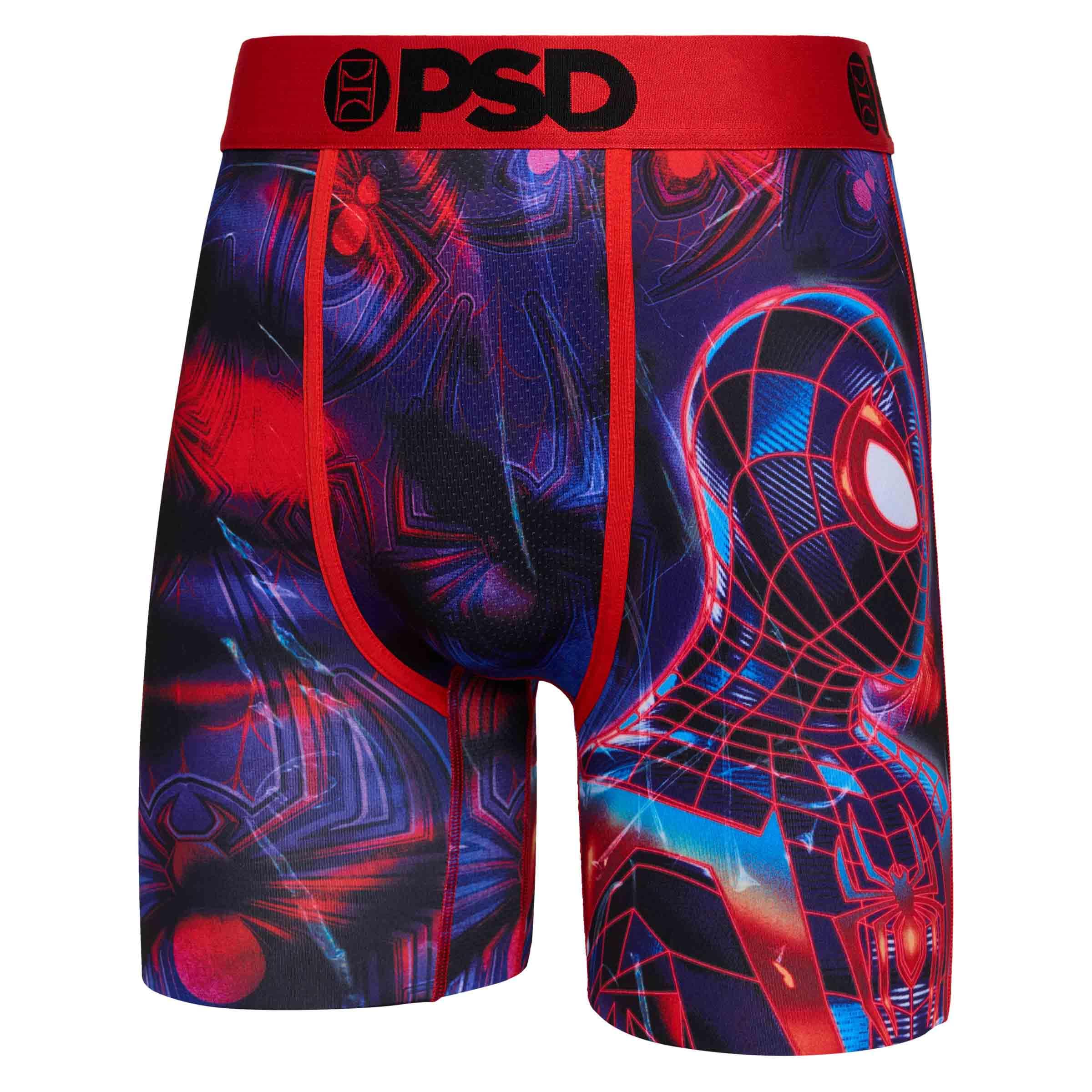 PSD Men's Marvel Print Boxer Briefs - 7 Inch Inseam Breathable and Supportive Men's Underwear with Moisture-Wicking Fabric