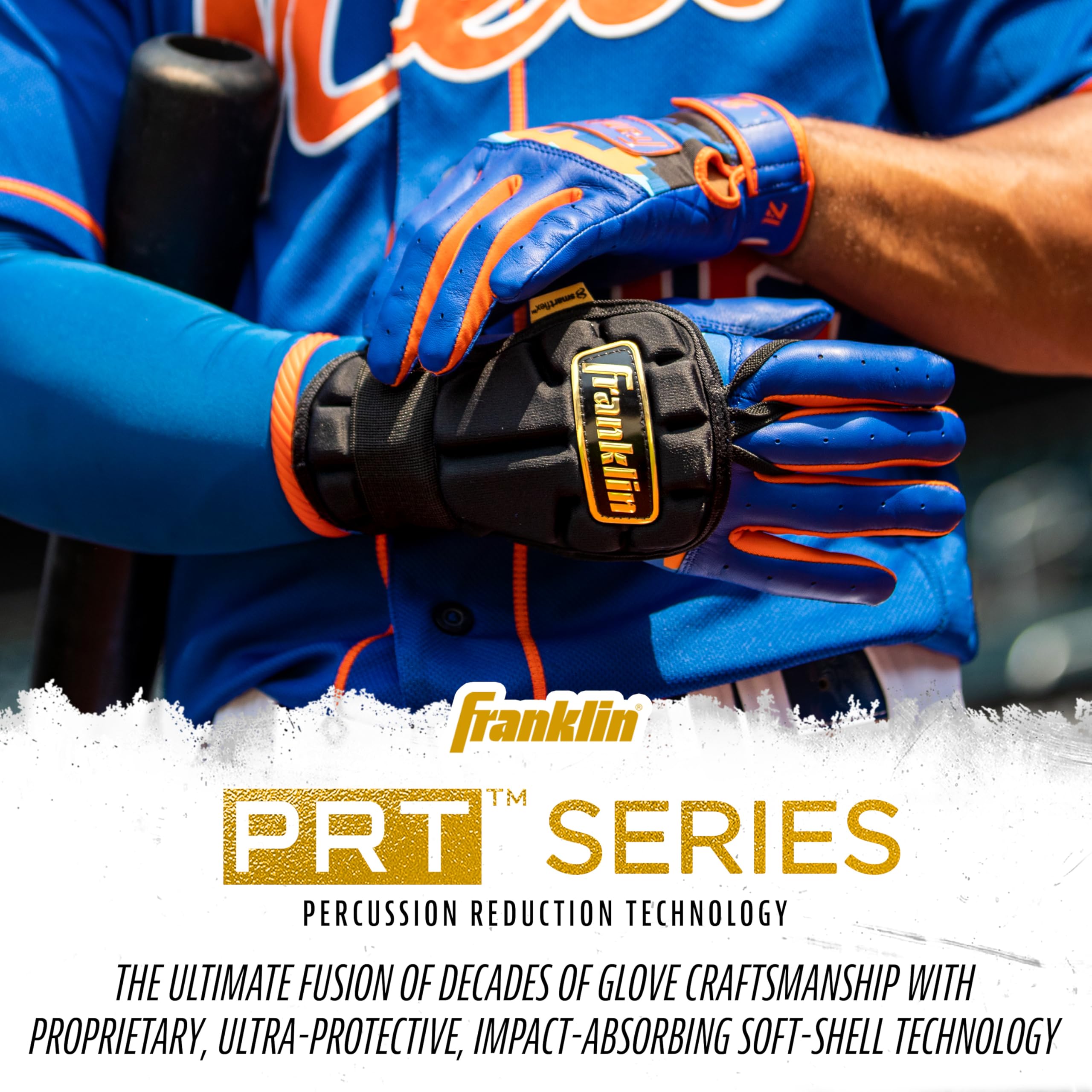 Franklin Sports PRT LG Series - Protector de Mano y muñeca de béisbol para bateadores de Mano Derecha e Izquierda, Talla única, Adulto