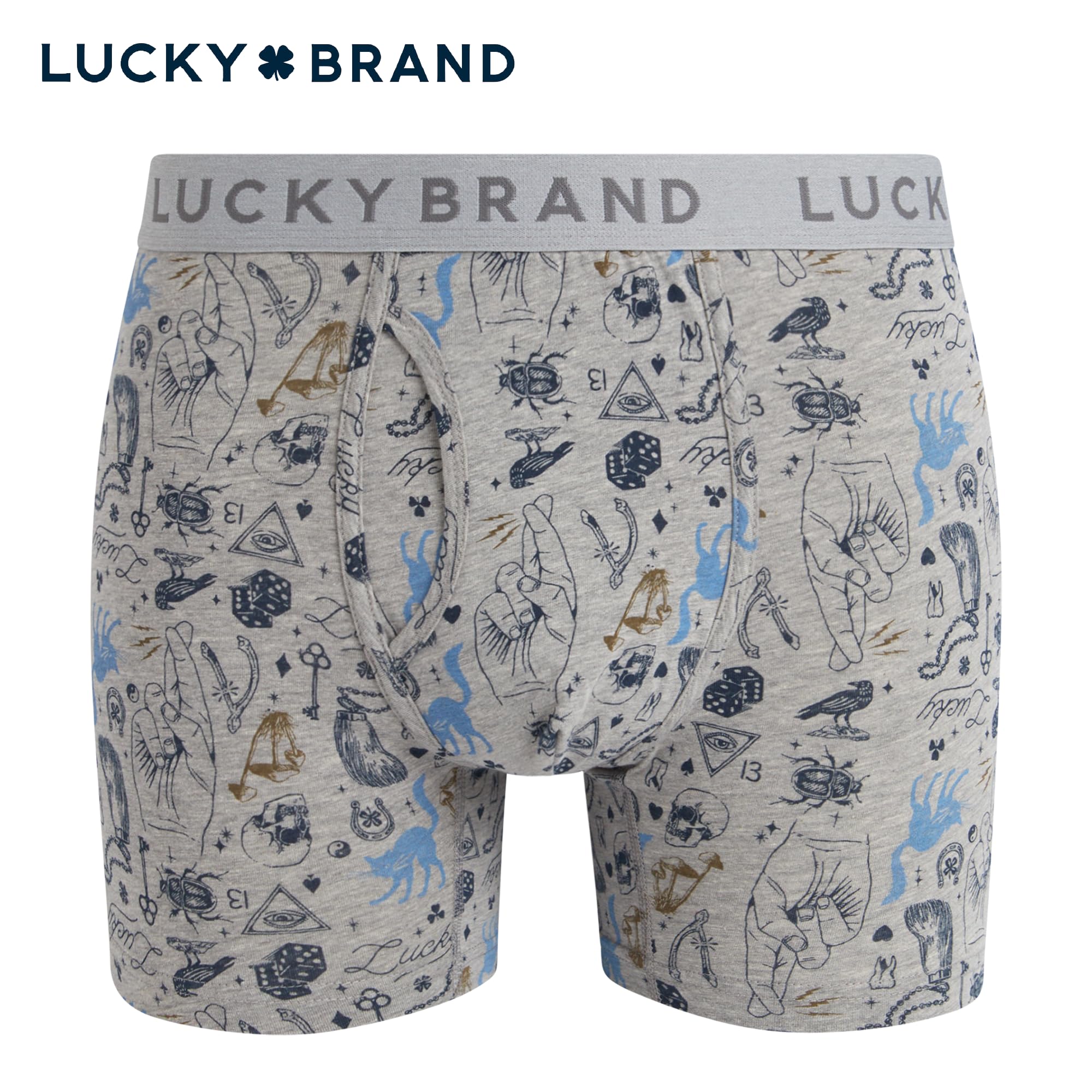 Lucky Brand Herren-Boxershorts – 3er-Pack, weich, Stretch, lässige Herrenunterwäsche mit funktionaler Fliegentasche, Boxershorts (S-2XL)