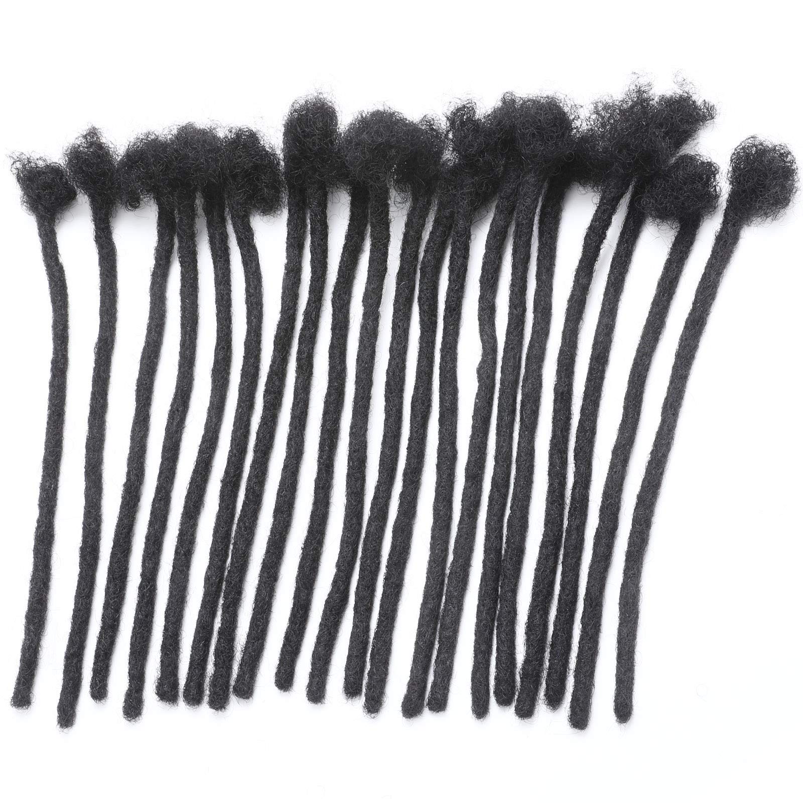 JISHENG 0.4cm Human Hair Loc Extensions Full Handmade Permanent Dreadlock Extensions 10inch 20 strands/pack