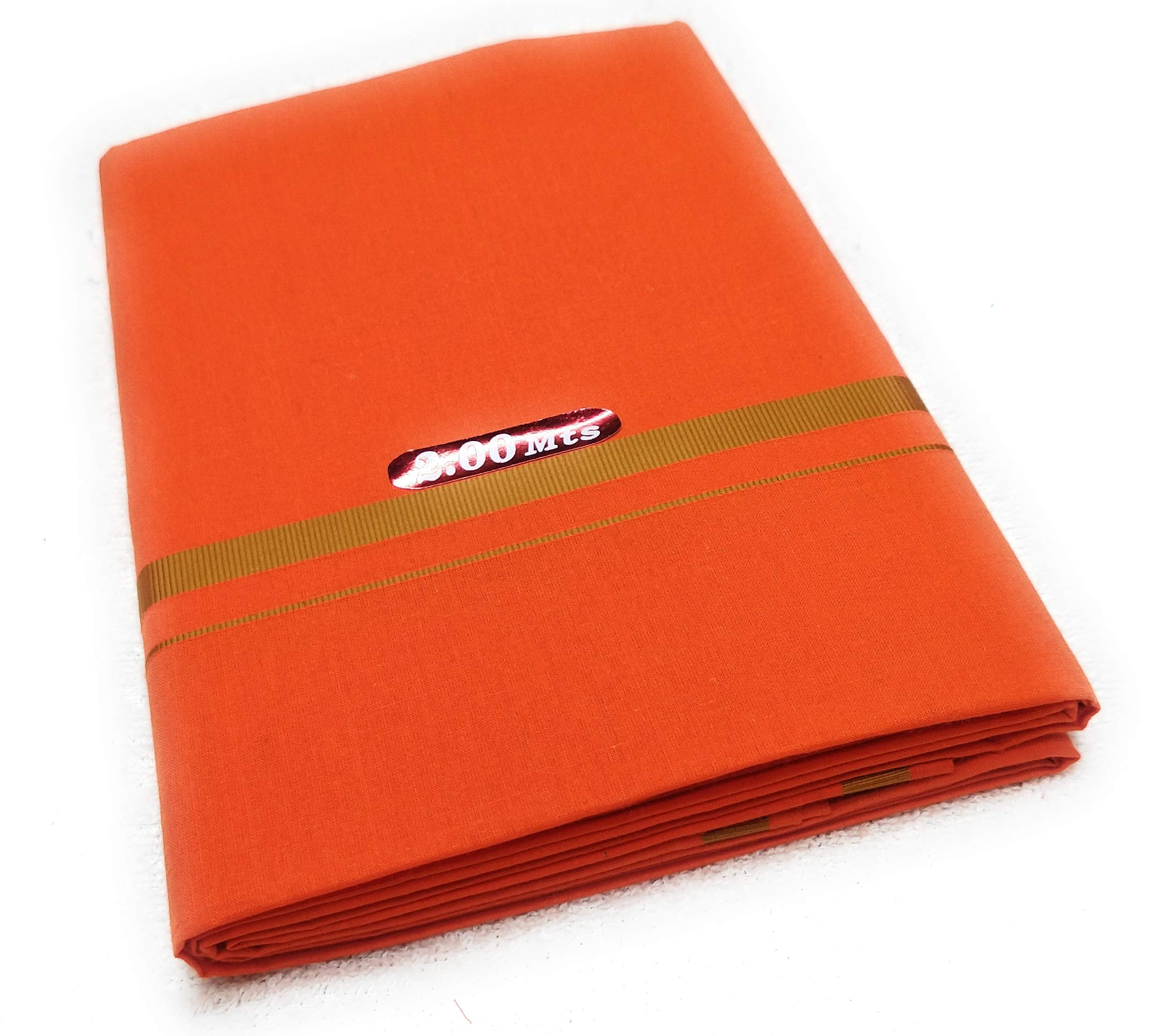 Mps Cotton Cool Men's Single Dhoti 2.00 Mts 100% Cotton (Pack of 1 Piece Multi-Colour)