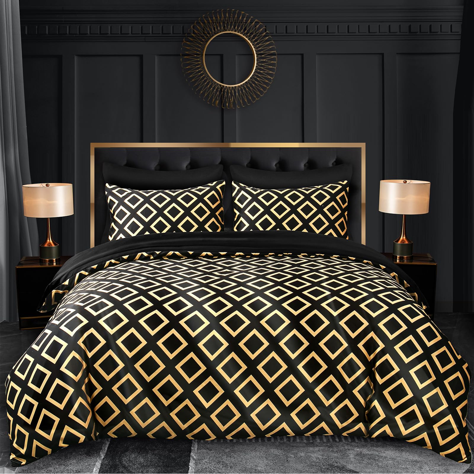 Grace Double Duvet Set, Premium Satin Silk Reversible Duvet Cover Double (200 x 200 cm) 3 PCs - Image 2