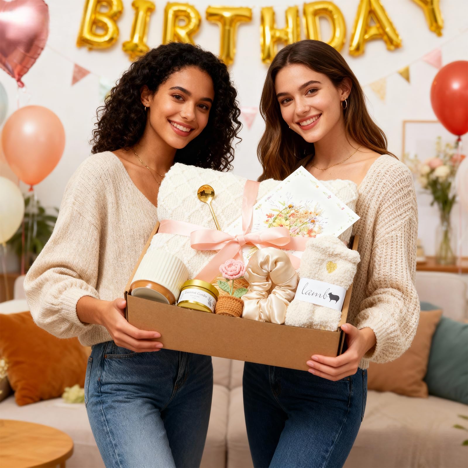 Cesta de regalo de cumpleaños para mujeres, cestas de regalo, paquete de cuidado para mujeres, cesta de regalo Grt Well Soon, cesta de regalo de cumpleaños para el día de la madre, cesta de regalo de