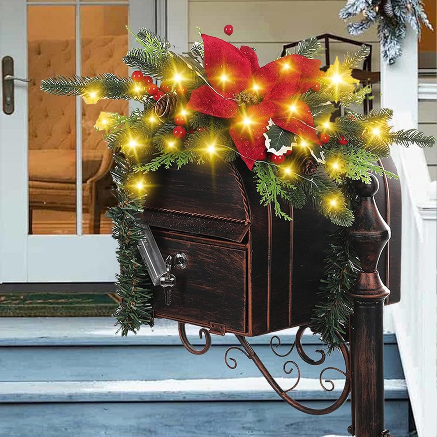Christmas Mailbox Ornaments - Christmas Mailbox Ornaments, Multifunction Christmas Ornaments | Lighted Christmas Ornaments, Christmas Wreaths, Outdoor Christmas Ornaments for Ornaments