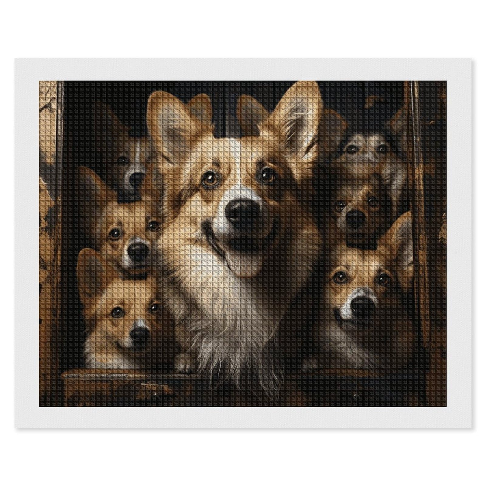 Corgi Pictures Diamond Art Kits for Adults, DIY 5D Diamonds Painting Kits for Beginner, Round Full Drill Diamond Dots Painting, 16"x20" Diamonds Pictures Gem Art and Crafts Wall Decor