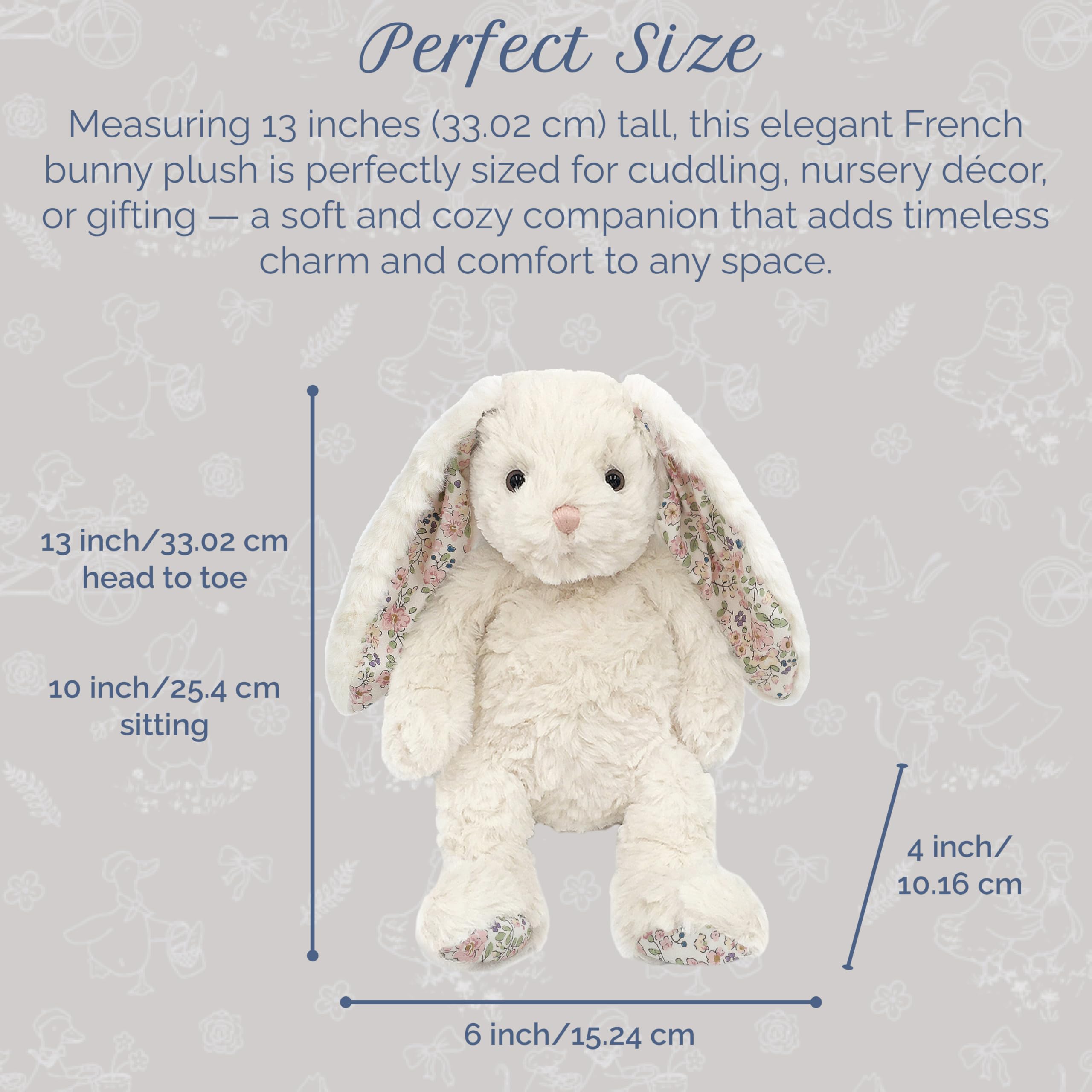 Amazon.com: MON AMI Faith The French Bunny Plush Toy | 13-Inches