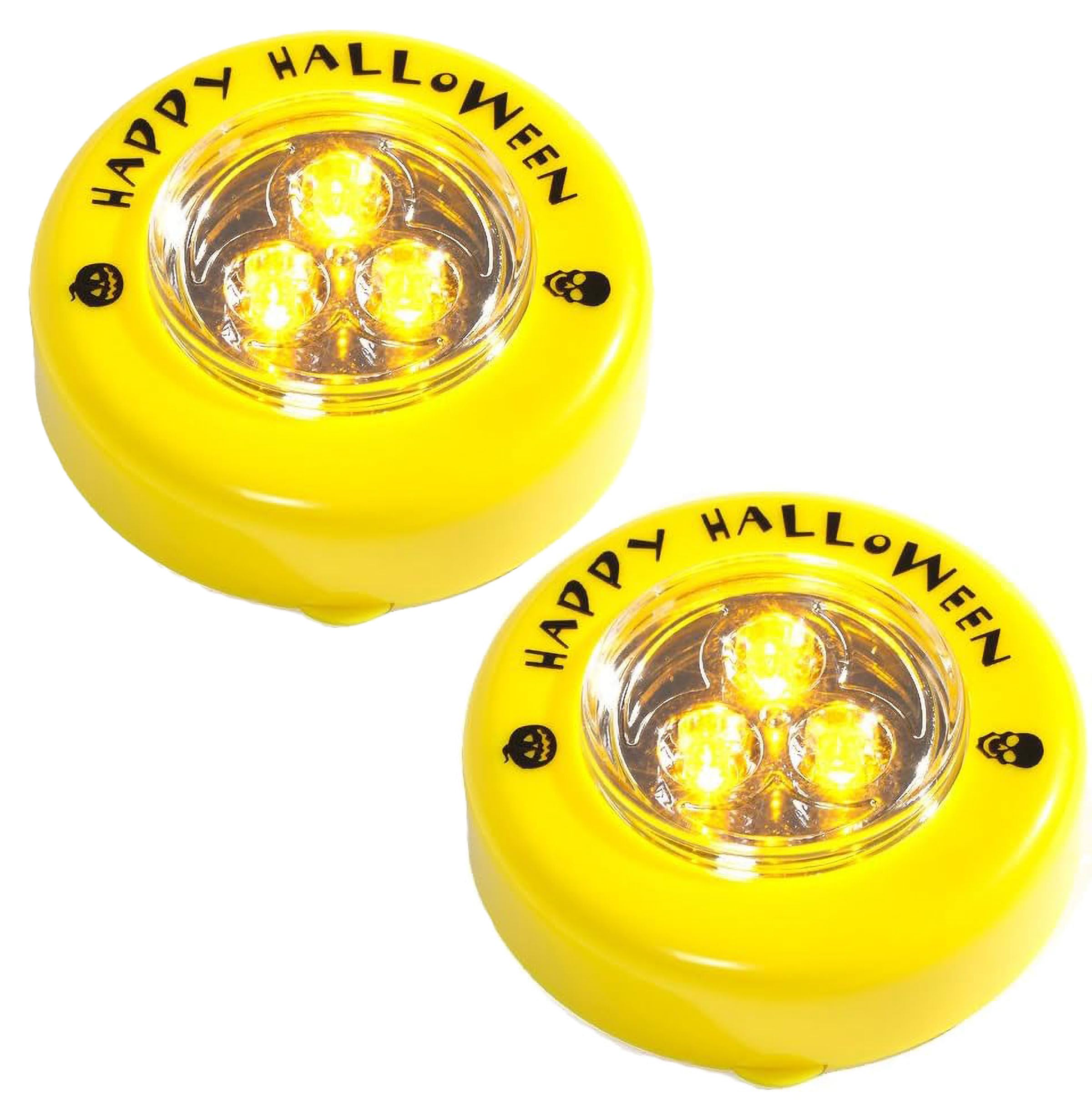 HEITMANN DECO LED Lights for Pumpkin, Yellow Flickering Light, Set of 2 Including Batteries, 7 cm, Safe Pumpkin Light for Halloween, Party & Autumn Decoration