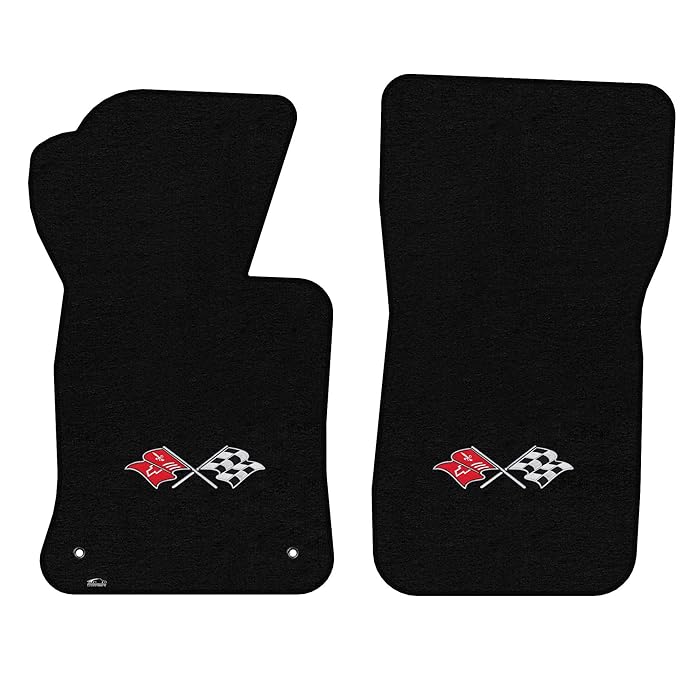 Buy Lloyd Mats LogoMat Custom Floor Mats for C2 Corvette 19631967 2Pc Front Set, Black Carpet