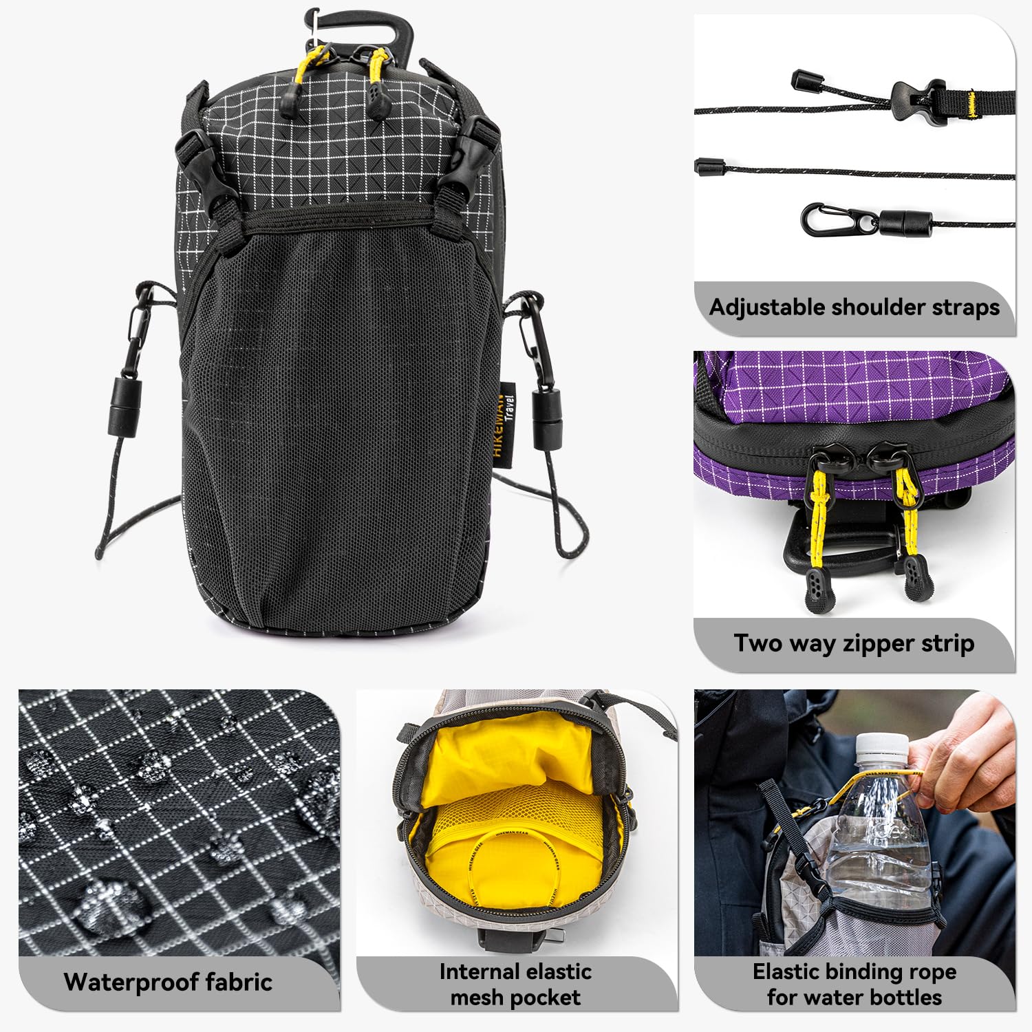 Plecak z paskiem na ramię – zestaw pasków do smartfona, wodoodporny plecak, kieszeń na ramię, torba do mocowania plecaka dla turystów, mała torba crossbody, nerka, do uprawiania sportu, wędrówek