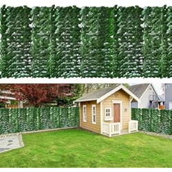 Muro Falso Exterior Pantalla de privacidad para valla de hiedra artificial, 1 x 3 m, valla de setos artificiales, hiedra sintética, decoración de hojas de vid para pared, balcón, pérgola, exterior, interior, jardín (40 x