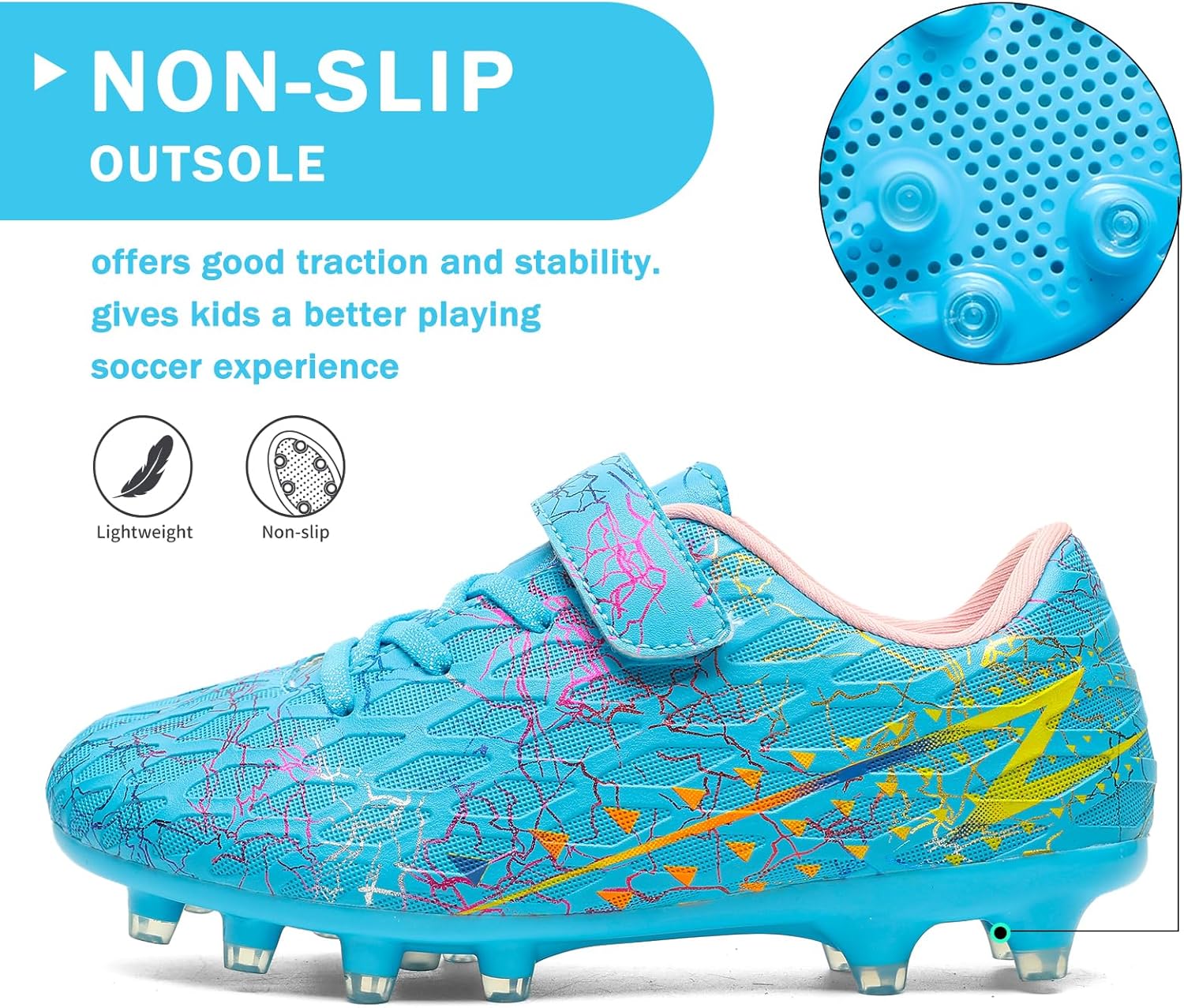 Hanani Boys Girls Soccer Cleats for Kids Football Shoes High Top Training Youth Football Cleats Outdoor/Indoor Athletic Turf Shoes - Image 4