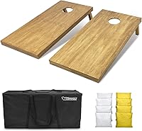 Vista 97 de GoSports 4 ft x 2 ft Regulation Size Wooden Cornhole Boards Set with Light Brown Finish - Includes Carrying Case and Bean Bags