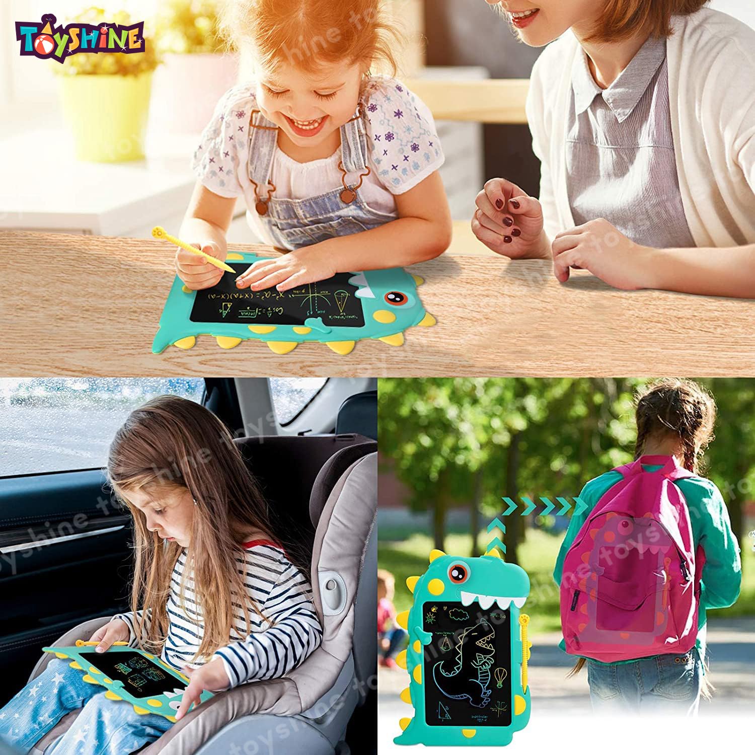 Toyshine Dinosaur Design Writing Tablet for Kids, 8.5 Inches LCD Tab for Kids Drawing Pad Doodle Board for 3-10 Years Old Boys/Girls Gifts Education Learning Toys, Green - Image 7 thumbnail