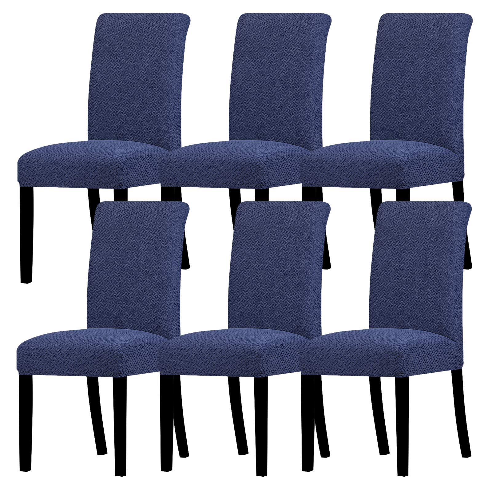 Lellen Dining Chair Covers Set of 4 - Dining Chair Slipcovers Dining Room Chair Covers Dining Chair Protectors Covers Seat Covers for Dining Chairs Hotel Ceremony Banquet （Navy）