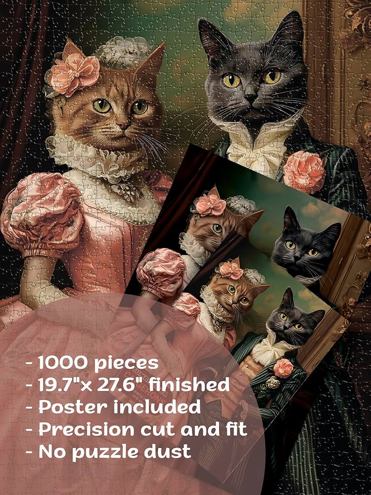 Amazon.com: Puzzles for Adults 1000 Pieces, Victorian Cats: The