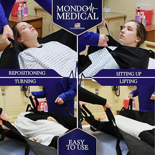 Miniatura 2 de Almohadillas de cama lavables para personas mayores, 450 libras, 60 x 40 pulgadas, almohadilla de cama con asas, suministros para cuidadores, hojas