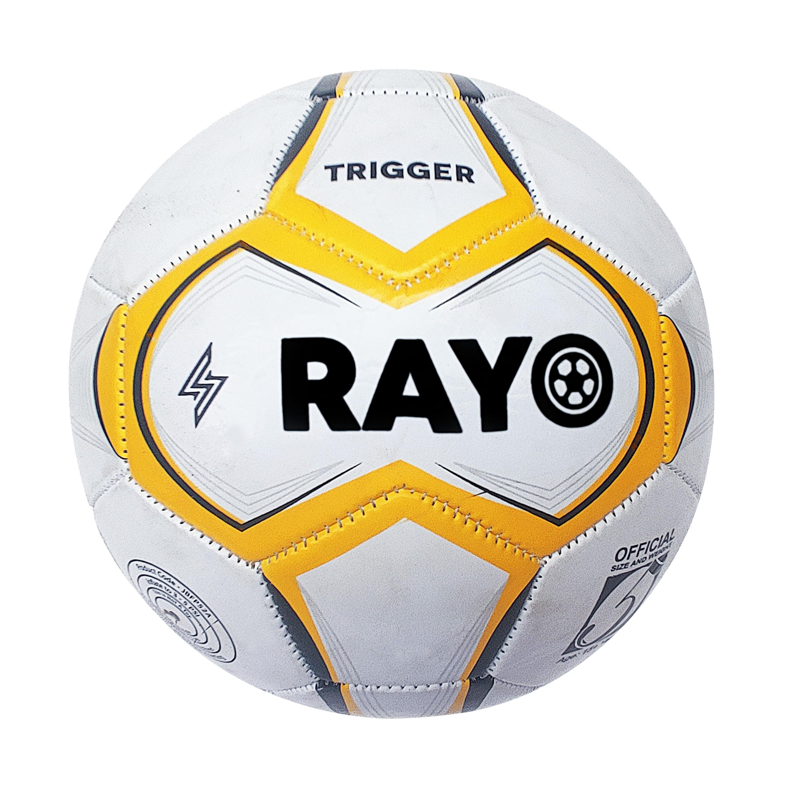 RAYO Trigger Machine Stitched Football of Size 5 | Material : PVC | Multicolor | This Lightweight 1.2 MM Thickness Football is for Training and Recreational Purpose | For Men and Women