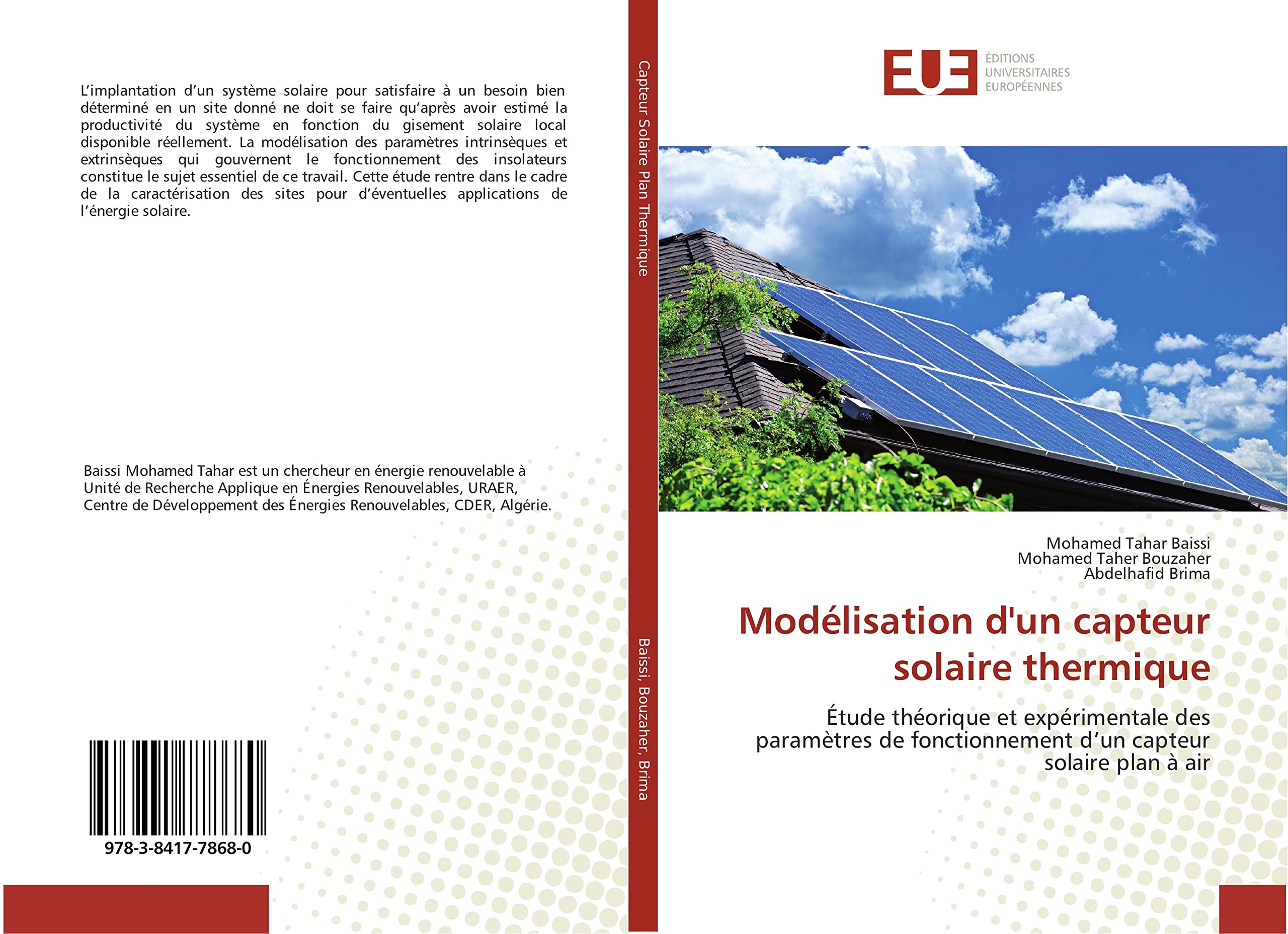 Modélisation d'un capteur solaire thermique: Étude théorique et expérimentale des paramètres de