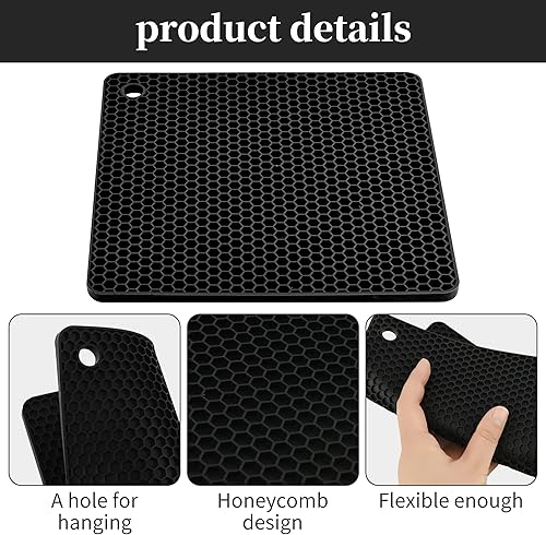 Miniatura 5 de Smithcraft Salvamanteles de silicona para platos calientes, ollas y sartenes, almohadillas calientes para cocina, soportes de silicona de colores