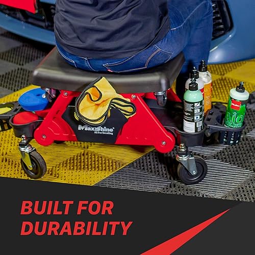 Miniatura 4 de Maxshine Detailing Mini Creeper con cojín - Asiento móvil rodante para mecánicos y detalladores - Perfecto para limpieza de automóviles, pulido,