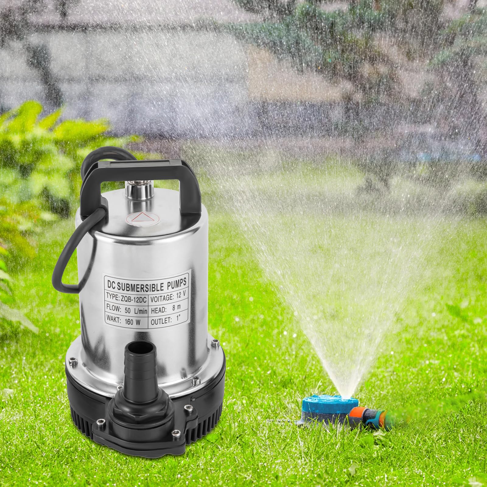 6000L/H Hochleistungs Tauchpumpe Wasserpumpe Pumpe Hoher Lieferdruck Fischzucht Pumpe 160W 12V