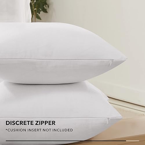 Miniatura 4 de Deconovo - Fundas de cojín decorativas de lino sintético, con cremallera invisible, para sublimación, para usar en bancos (18 x 18 pulgadas, color