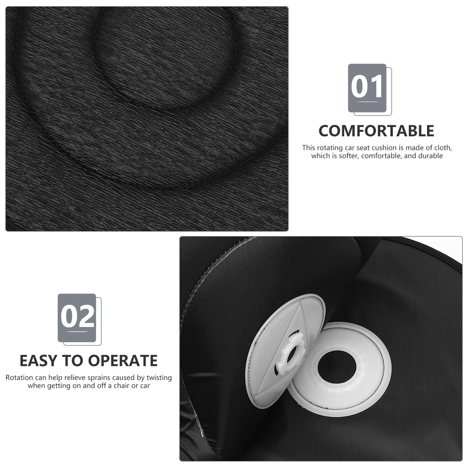 FAVOMOTO Ergonomic Rotating Car Seat Cushion Comfortable Swivel Seat for Elderly Car Lumbar Support