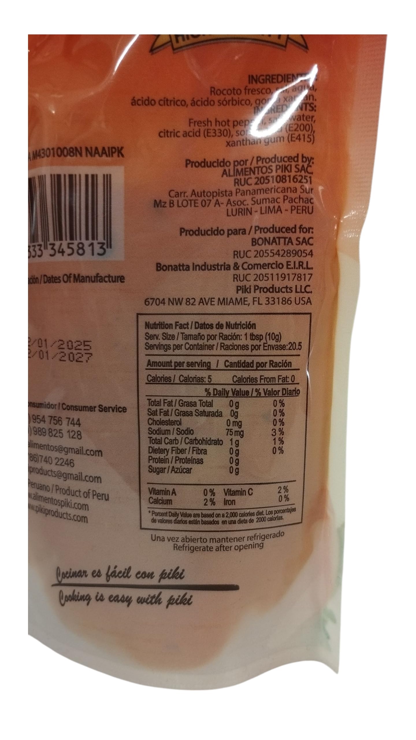 Salsa de Rocoto Molido Peruano Pack de 2 x 120 Gramos
