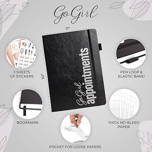 Miniatura 2 de GoGirl Libro de citas de salón - Libro de reservas para salones de belleza, spas, estilistas, esteticistas - Planificador de reservas aplicado, 7x10