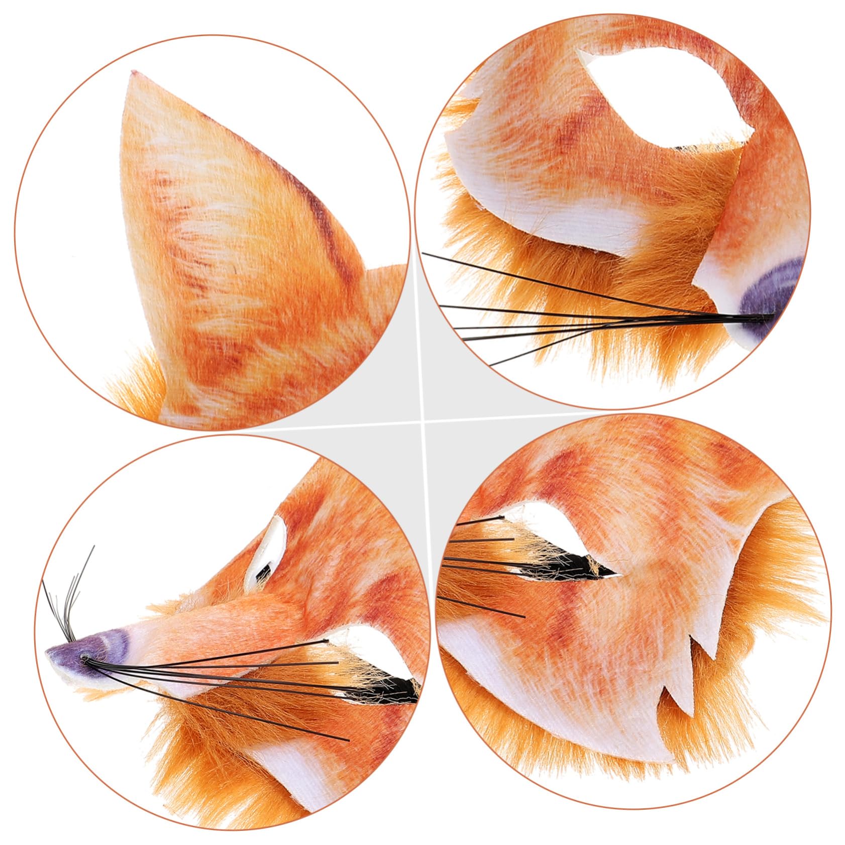 Healeved 5 Pezzi Maschera Fox Decorativa Halloween per Costume Maschera Leggera per Cosplay e Festivi