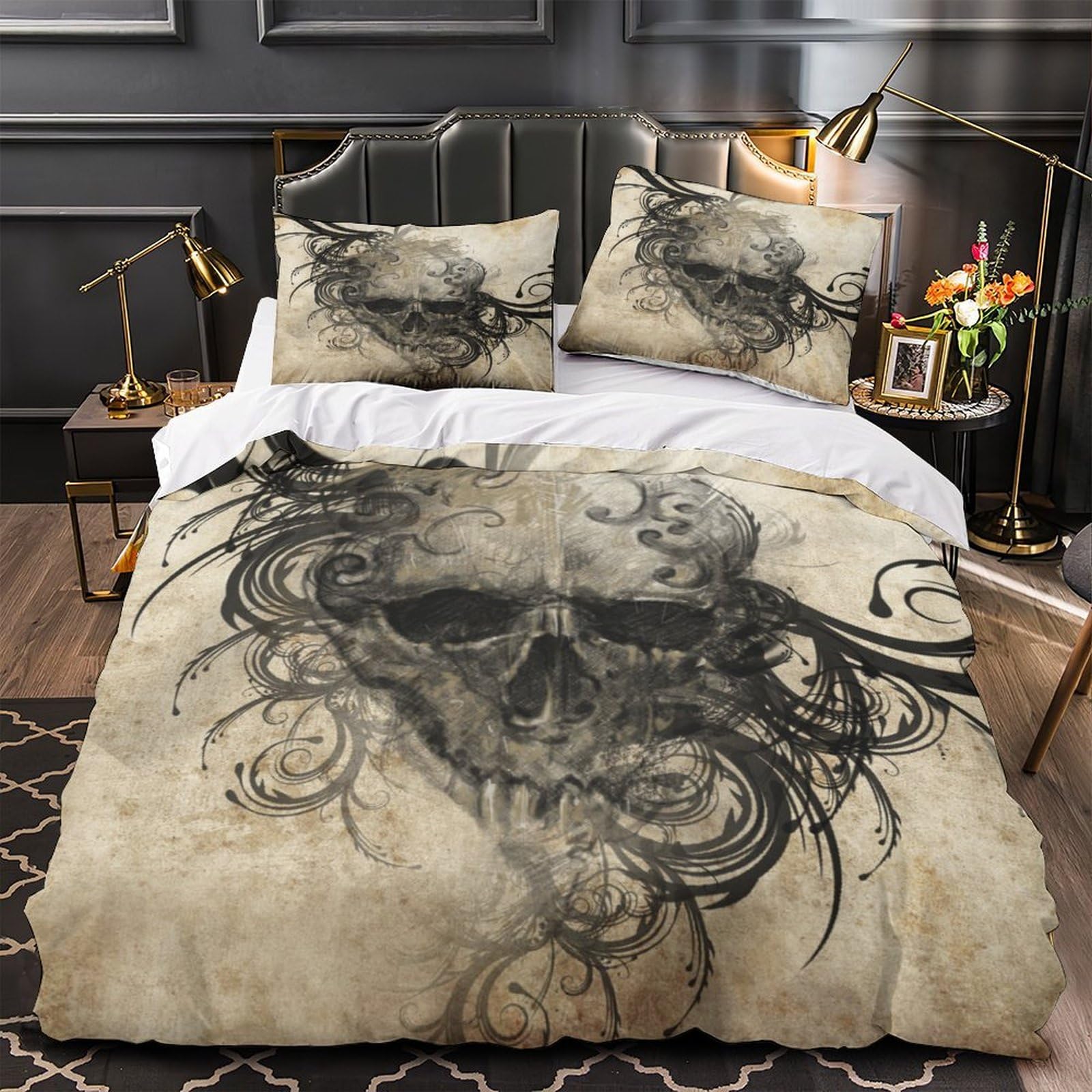Housse de couette microfibre résistant 3D effet parure de lit double 200x200 respirante pour garçon