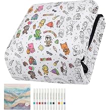 uojpt Cozy Doodle Blanket, Creative Coloring Blanket with 24 Markers, 59" * 45" Washable Coloring Blankets for Stress Relief & Cozy Nights, Assorted Pattern Doodle Mat for Activity & Play #F