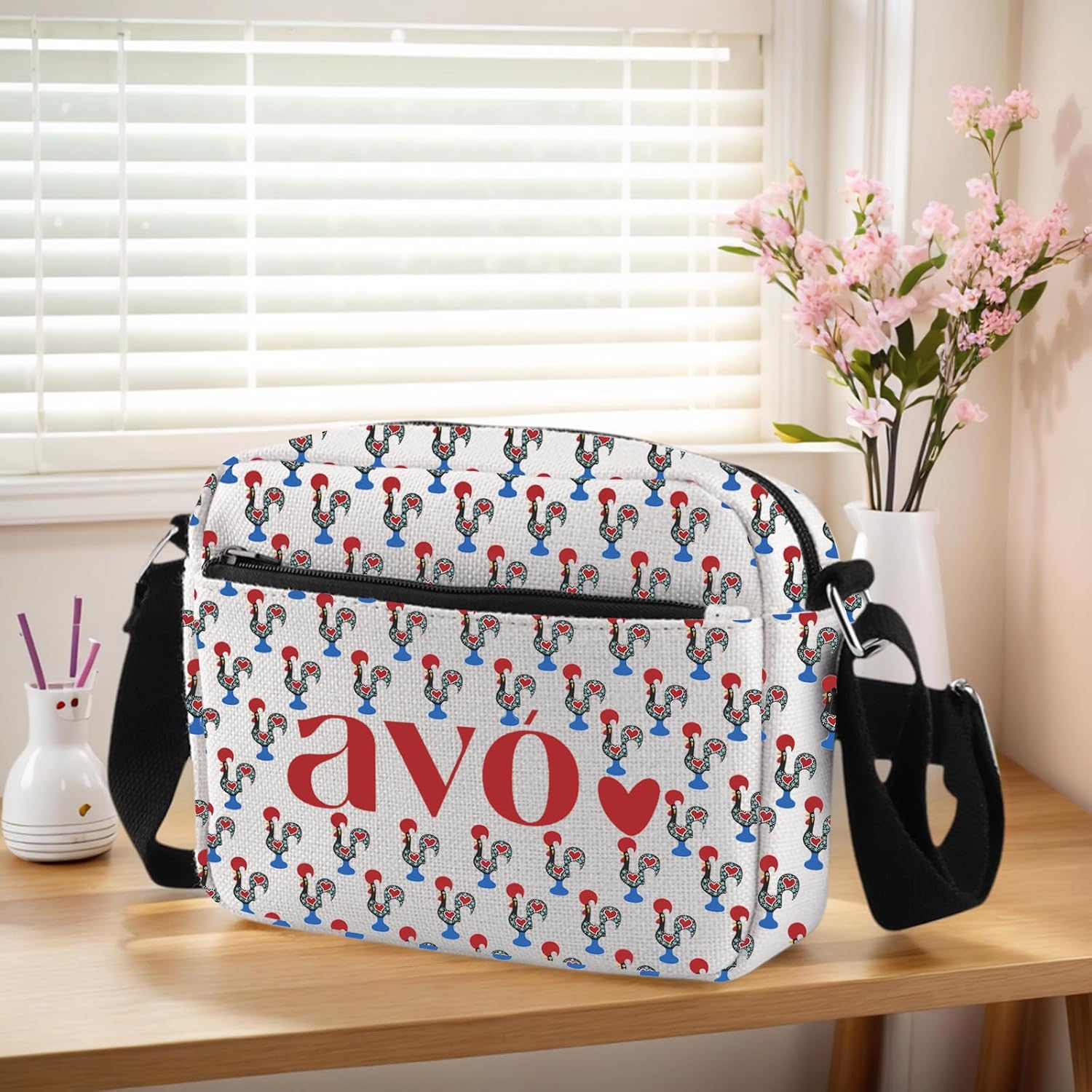WCGXKO ポルトガルおばあちゃんギフト 母の日ギフト Vovo ポルトガル語ギフト ポルトガルおばあちゃん クロスボディ バッグ