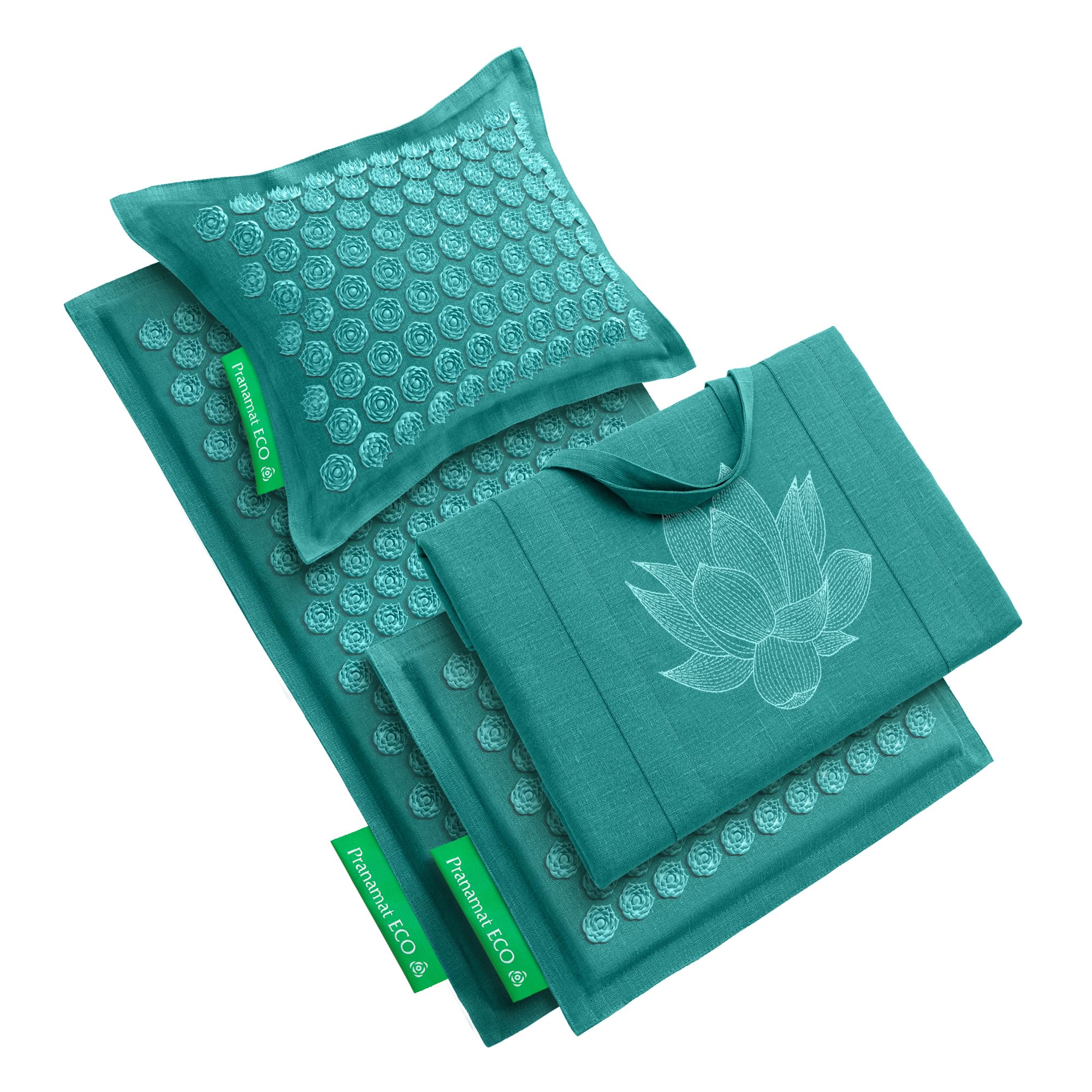 Pranamat ECOマット & 枕セット正規品 ヨーロッパ製 Amazon.com: Pranamat Acupressure Large & Small Mat with Pillow and