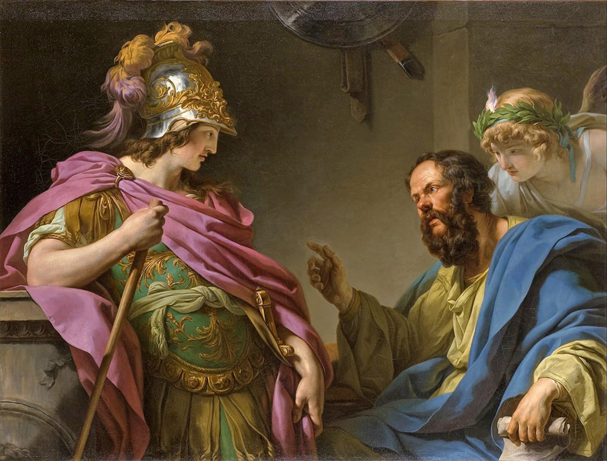 ARTXLXXBN Famous Painting Art Wall Decor Abstract Art Picture Alcibiades Being Taught by Vincent Animal Pictures for Home Decor 60x90cm