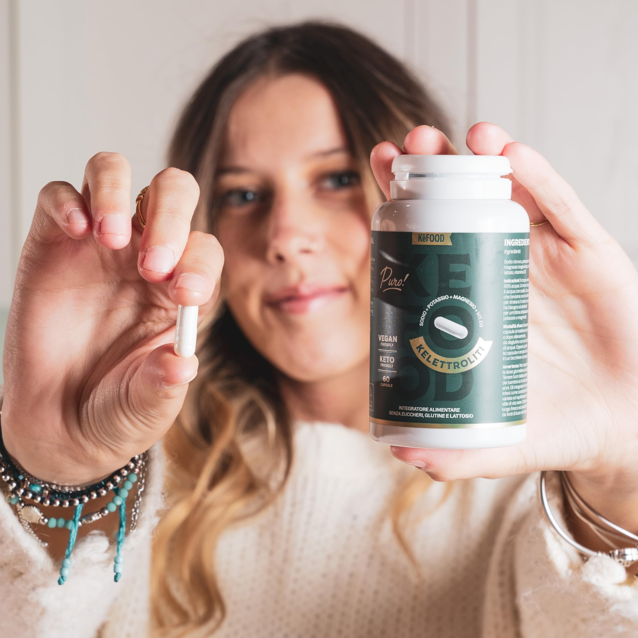 Elettroliti in Capsule - Magnesio Malato, Potassio, Sodio - Integratore per Dieta Cheto, Low Carb, Paleo e Performance - 60 Capsule - kefood