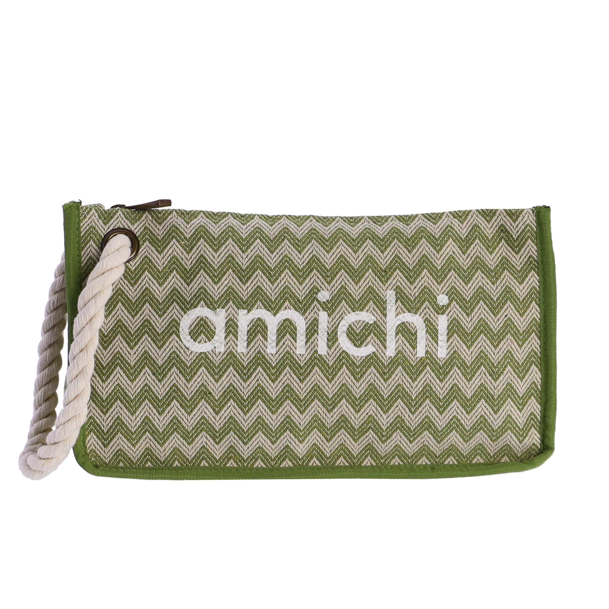 AMICHI Bolso mujer - bolso playa mujer pequeño - neceser playa - bolso de mano mujer - bolso de verano - bolso playa rafia - bolsa playa - bolsa piscina - Ornella